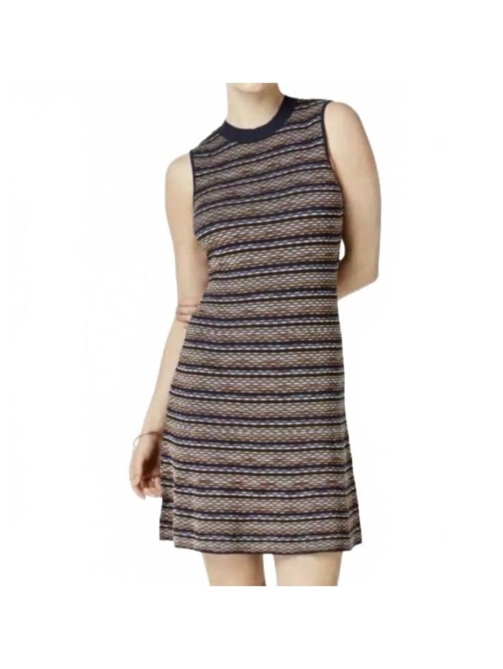 Bar III Fit and Flare Striped Cotton Dress Size XL
